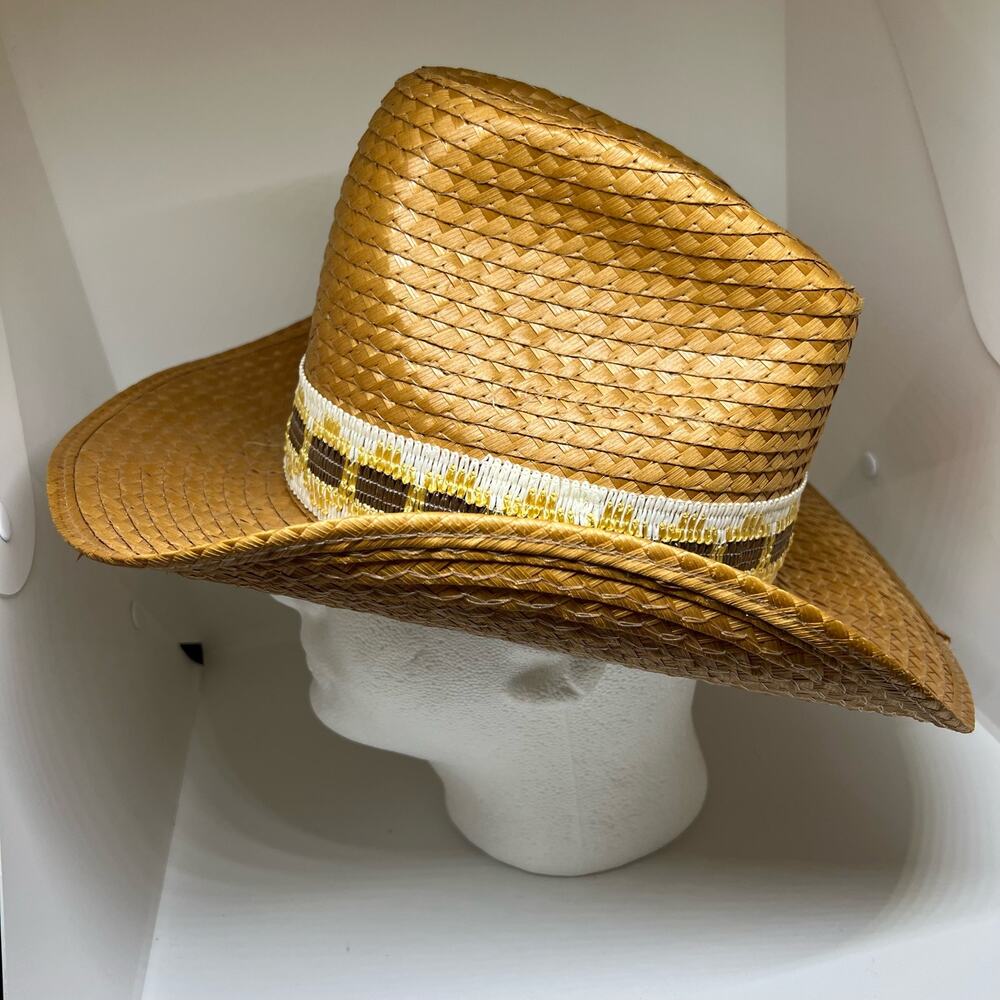 Vintage Rockmount straw side band cowboy hat size 7 1/8 EUC - Picture 6 of 10